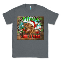 Charcoal Heather merry christmas heifer cow Classic Tee - CowGirlArtShop