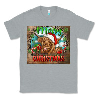 Heather Grey merry christmas heifer cow Classic Tee - CowGirlArtShop