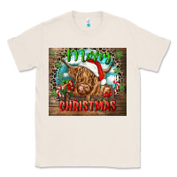 Natural merry christmas heifer cow Classic Tee - CowGirlArtShop