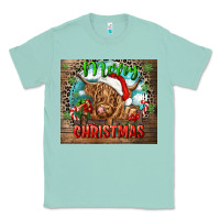 Seafoam merry christmas heifer cow Classic Tee - CowGirlArtShop