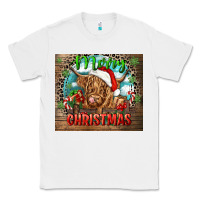 White merry christmas heifer cow Classic Tee - CowGirlArtShop