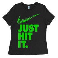 Black Just Hit It Cannabis Weed Vintage Retro Design for Weed Lover Ladies Tee - SnappyArt