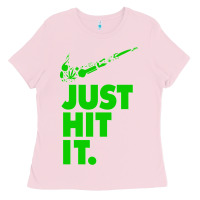 Bubblegum Pink Just Hit It Cannabis Weed Vintage Retro Design for Weed Lover Ladies Tee - SnappyArt