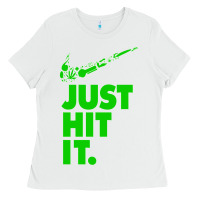 White Just Hit It Cannabis Weed Vintage Retro Design for Weed Lover Ladies Tee - SnappyArt