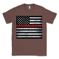 Chestnut thin red line American flag metal floor Classic Tee - Artiststas