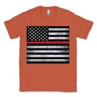 Copper thin red line American flag metal floor Classic Tee - Artiststas