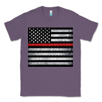 Lavender thin red line American flag metal floor Classic Tee - Artiststas