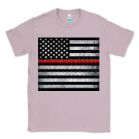 Lilac thin red line American flag metal floor Classic Tee - Artiststas