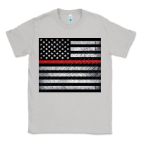 Moon Dust thin red line American flag metal floor Classic Tee - Artiststas