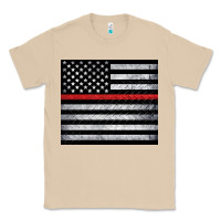 Mushroom thin red line American flag metal floor Classic Tee - Artiststas