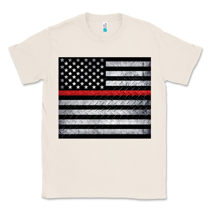 Thin Red Line American Flag Metal Floor Classic Tee by Artiststas | Teevron