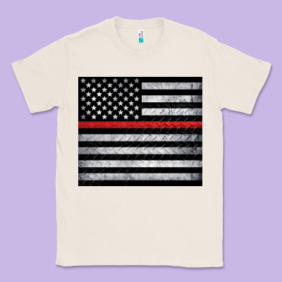Thin Red Line American Flag Metal Floor Classic Tee Designed By Artiststas
