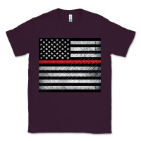 Plum thin red line American flag metal floor Classic Tee - Artiststas