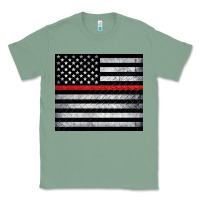 Sage thin red line American flag metal floor Classic Tee - Artiststas