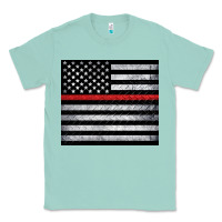 Seafoam thin red line American flag metal floor Classic Tee - Artiststas