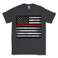 Smoke thin red line American flag metal floor Classic Tee - Artiststas