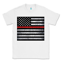 White thin red line American flag metal floor Classic Tee - Artiststas