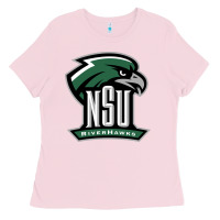 Bubblegum Pink northeastern state riverhawks Ladies Tee - SnappyArt