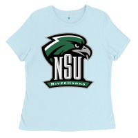 Baby Blue northeastern state riverhawks Ladies Tee - SnappyArt
