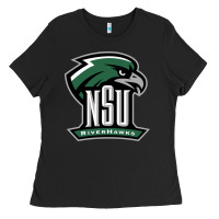 Black northeastern state riverhawks Ladies Tee - SnappyArt