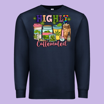 Highly Caffeinated Premium Sweatshirt Designed By Jahusdesignshop