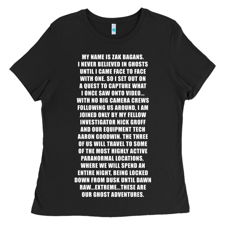 My Name Is Zak Bagans - Ghost Adventures Ladies Tee by SnappyArt | Teevron