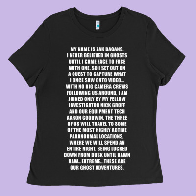 My Name Is Zak Bagans - Ghost Adventures Ladies Tee Designed By Snappyart