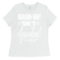 White the reason she is spoiled couples matching set valentines t shirt Ladies Tee - SnappyArt