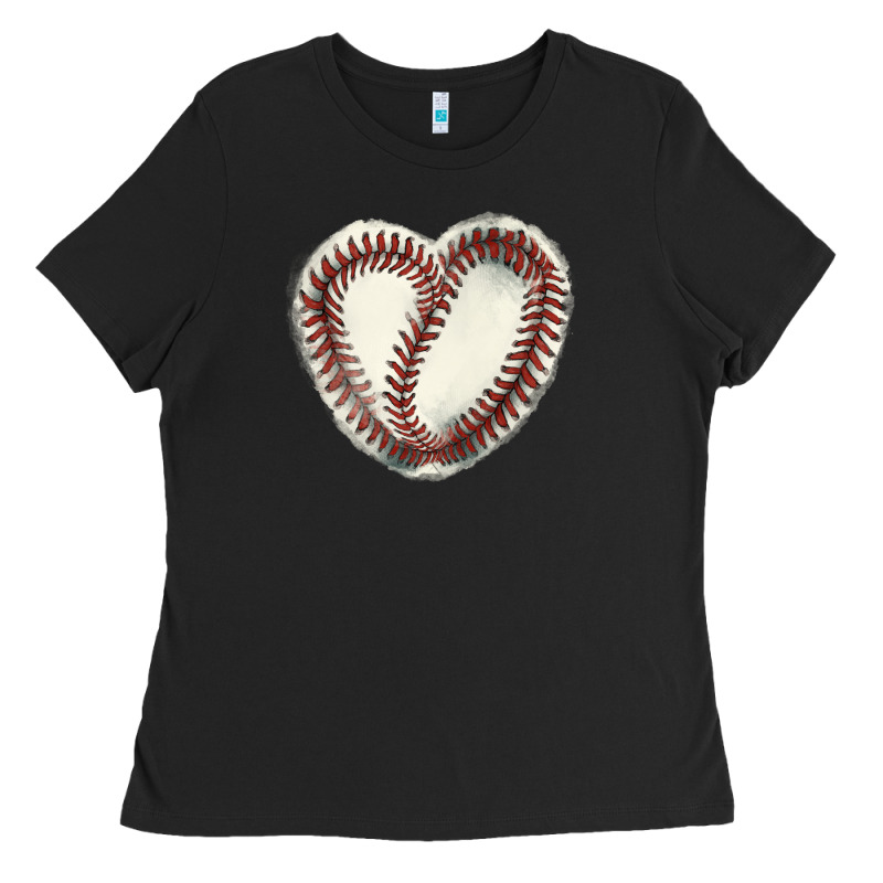 Baseball Ball Heart Ladies Tee by HowdyJamesFarm | Teevron