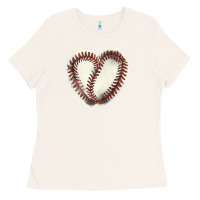 Bone Baseball ball heart Ladies Tee - HowdyJamesFarm