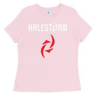 Bubblegum Pink halestorm black Ladies Tee - SnappyArt