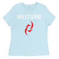 Baby Blue halestorm black Ladies Tee - SnappyArt