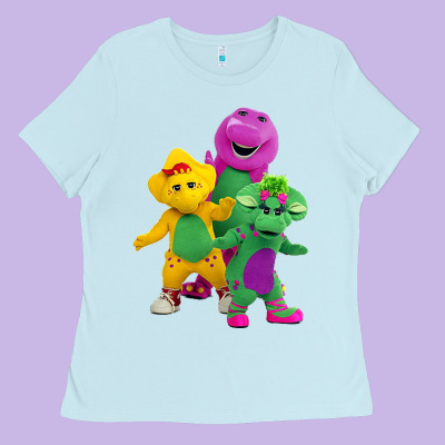 New 755 Barney And Friends Cute Ladies Tee Designed By Snappyart