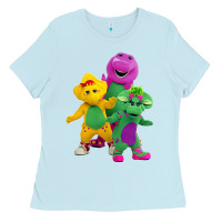 Baby Blue new 755 barney and friends cute Ladies Tee - SnappyArt