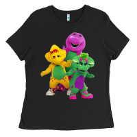 Black new 755 barney and friends cute Ladies Tee - SnappyArt