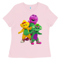Bubblegum Pink new 755 barney and friends cute Ladies Tee - SnappyArt