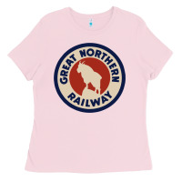 Bubblegum Pink Great Northern Railroad Ladies Tee - SnappyArt