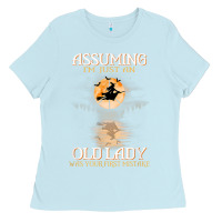 Baby Blue assuming i'm just an old lady was your first mistake witch Ladies Tee - SnappyArt