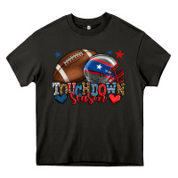 Asphalt Touchdown season American football 4th of july Heavy Core Tee - HowdyJamesFarm