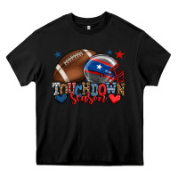 Black Touchdown season American football 4th of july Heavy Core Tee - HowdyJamesFarm
