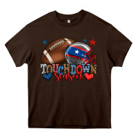 Chocolate Brown Touchdown season American football 4th of july Heavy Core Tee - HowdyJamesFarm