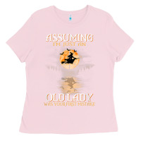 Bubblegum Pink assuming i'm just an old lady was your first mistake witch Ladies Tee - SnappyArt