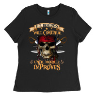 Black pirate the beatings will continue until morale improves Ladies Tee - SnappyArt