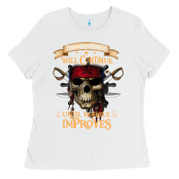 White pirate the beatings will continue until morale improves Ladies Tee - SnappyArt