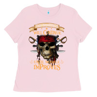 Bubblegum Pink pirate the beatings will continue until morale improves Ladies Tee - SnappyArt