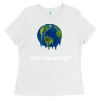 White environmental climate change still debating summer Ladies Tee - SnappyArt