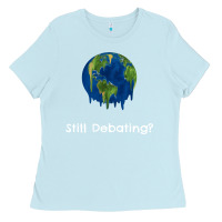 Baby Blue environmental climate change still debating summer Ladies Tee - SnappyArt
