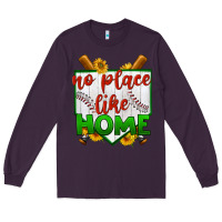 Plum no place like home baseball Long Sleeve Tee - BundleAndBundleShop