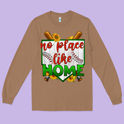 No Place Like Home Baseball Long Sleeve Tee Designed By Bundleandbundleshop