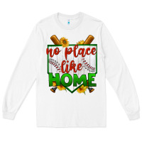 White no place like home baseball Long Sleeve Tee - BundleAndBundleShop